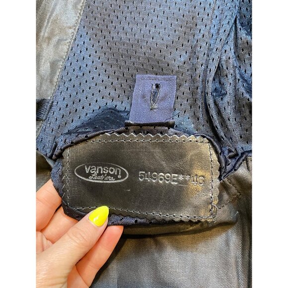 Vintage Indian‎ Motorcycle Vanson Leathers Black Racing Jacket SM - Picture 12 of 15